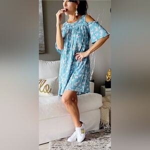 Floral Print Cold Shoulder Dress